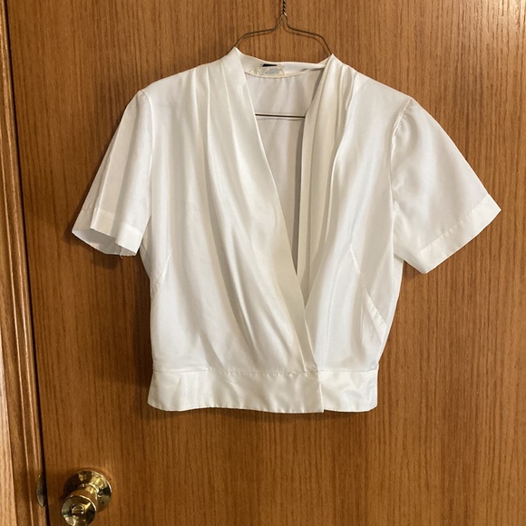 Vintage Judy Bond white Shirt Sleeve Blouse - Picture 4 of 8